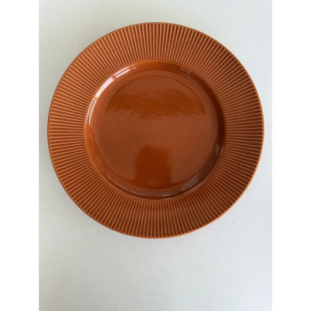 Pier 1 Radius Orange Stoneware Dinner Plates 10.5 
